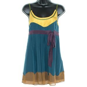 NWT Tocca Womens Top Silk Pea In The Pod Colorblock Maternity Tank Size Large FB